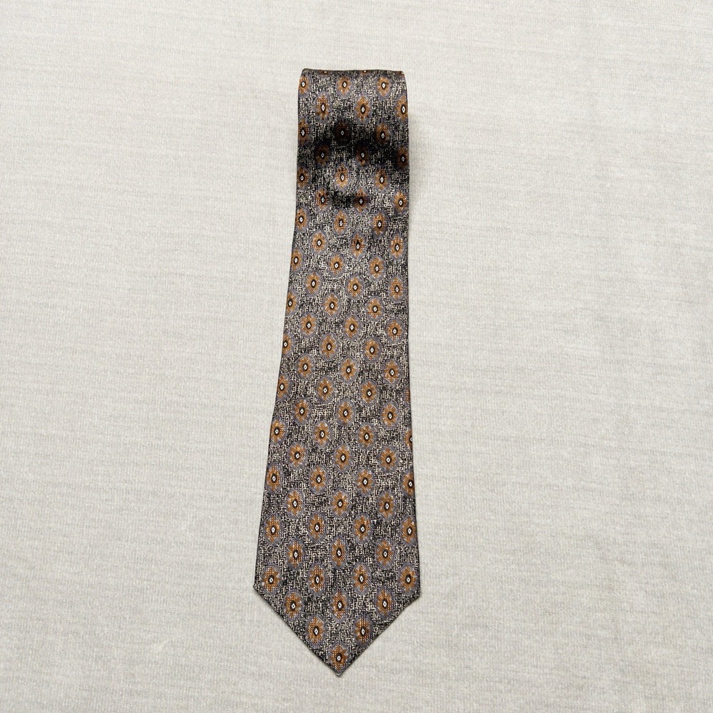 Vintage Perry Ellis‎ Portfolio Tie Floral Geometric Business Professional Office